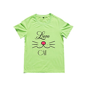 Áo Thun Nữ In Họa Tiết Love Cat Áo Hạnh Phúc