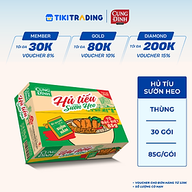 Thùng 30 Gói Hủ Tiếu Sườn Heo Cung Đình (85g x 30 gói)