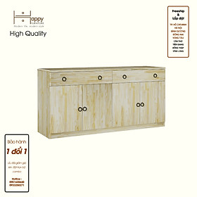 Mua HAPPY FURNITURE   Gỗ tự nhiên   Tủ lưu trữ 4 cửa mở 2 ngăn kéo - YANNA   TLT_016_TRM   140cm x 40cm x 68cm
