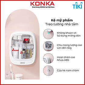 Mua Kệ đựng mỹ phẩm cao cấp để đồ trang điểm trong nhà tắm treo tường không đục lỗ nhựa ABS cao cấp
