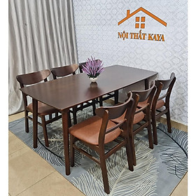 Set Bàn Ăn 6 Ghế Lunar (Nâu)