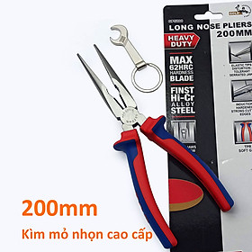 Mua Kìm mỏ nhọn cao cấp 200mm lưỡi thép giàu Crôm tôi cao tần độ cứng HRC62