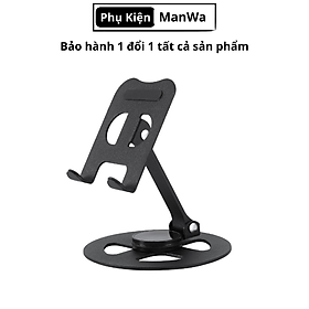 Giá đỡ điện thoại hợp kim nhôm để bàn xoay 360 độ cho điện thoại và máy tính bảng C08 - Hàng chính hãng