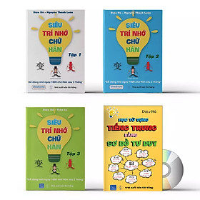 [Download Sách] Combo 4 sách: Siêu trí nhớ chữ Hán tập 01 + tập 02 + tập 03 + học từ vựng bằng sơ đồ tư duy +DVD tài liệu nghe