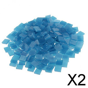 2x250 Pieces Vitreous Glass Mosaic Tiles for Arts DIY Crafts Lake Blue