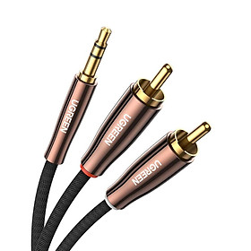 Ugreen UG80845AV170TK 1M Màu Đen Đầu cáp Màu Nâu Cáp chuyển đổi âm thanh 3.5mm sang 2 cổng RCA - HÀNG CHÍNH HÃNG