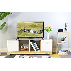 Kệ tivi cánh Pano chân gỗ tự nhiên phong cách tân cổ điển - TD 636H