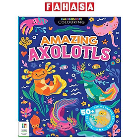 Sách ngoại văn: Kaleidoscope Sticker Colouring Awesome Axolotls
