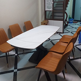 Mua Bộ bàn ăn mặt đá phiến xoay thông minh kéo dài kết hợp ghế Loft