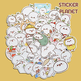 Mua Sticker rau mầm tina bé mầm cute dễ thương trang trí mũ bảo hiểm  đàn  guitar  ukulele  điện thoại