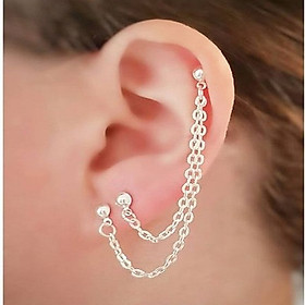 Bông tai xích gấp parabol nhiều điểm đeo thời thượng lạ mắt