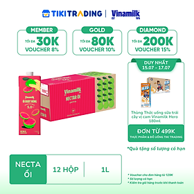 [15-17.07 QT Đơn 499K] [HSD: 2026-08-24]Thùng 12 hộp Nước Ổi Ép Necta Vinamilk - Hộp giấy 1L