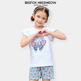 Đồ bộ bé gái size đại Bigfox Miss Meow mặc mùa hè vải cotton kiểu Hàn Quốc dễ thương cỡ trẻ em từ 3-11 tuổi 25kg 30kg