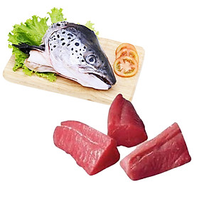 Combo: 1 cái Đầu cá hồi + 500gr Cá ngừ fillet phần đuôi