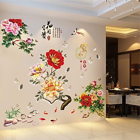 DECAL DÁN TƯỜNG COMBO MẪU ĐƠN VÀNG KIM ĐỎ