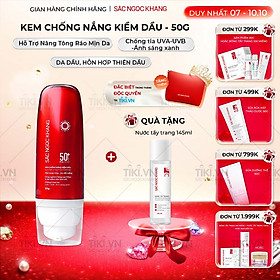 [Mới] Kem Chống Nắng Kiềm Dầu SẮC NGỌC KHANG 50g - bảo vệ toàn diện, kiểm soát bóng dầu hiệu quả