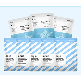 Combo mặt nạ cấp nước chăm sóc da nhạy cảm TIMELESS ( 3 miếng Glacial Snow Algae & Hyaluronic Acid Bio Cellulose Mask + 5 miếng Aqua Hydra Soothing Moisturising Mask)
