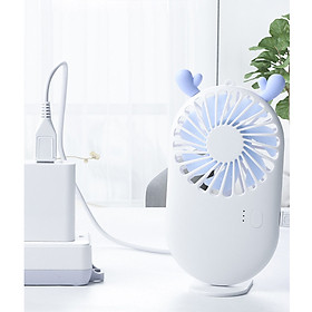 Mua Quạt Mini Cầm Tay Kiểu Dáng Siêu Cute Có Pin Sạc 3 Cấp Độ Gió Cực Mát