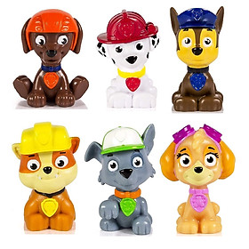 Bộ 6 mô hình nhân vật biệt đội những chú chó cứu hộ Paw Patrol 4-6 cm nhựa ABS an toàn cho bé làm đồ chơi