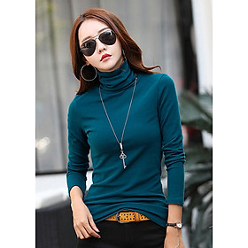 Áo Thun Cổ Lọ Nữ Xanh biển Size 2XL