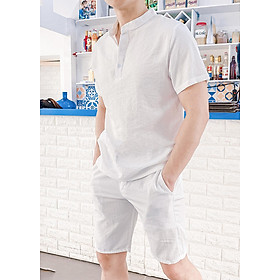 Bộ Quần Áo Đũi Nam Trắng Trơn Dáng Ôm SETTRANG99