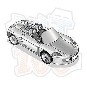 Mô hình giấy xe ô tô Porsche Carrera GT