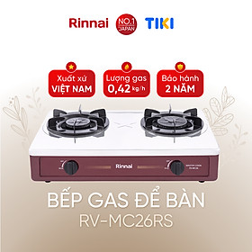 Bếp gas dương Rinnai RV-MC26RS mặt bếp inox và kiềng bếp men - Hàng chính hãng
