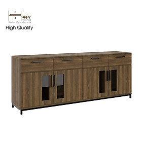 [Happy Home Furniture] LOUIS , Tủ lưu trữ 4 ngăn kéo 4 cửa mở - chân sắt , 168cm x 36cm x 66cm ( DxRxC), TCM_031