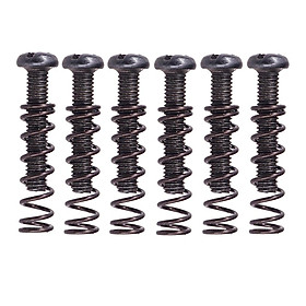 6x Electric Guitar Tailpiece Fixing Mounting Screws W/ Straight Springs