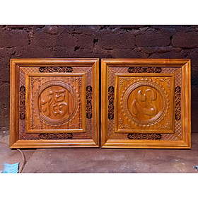 Mua Tranh chữ phúc mặt vuông bằng gỗ hương đỏ kt 61×61×3.5cm