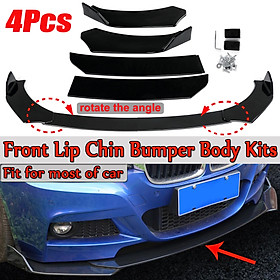 4PCS Gloss Black Front Bumper Lip Body Kit Splitter Spoiler For Car Universal