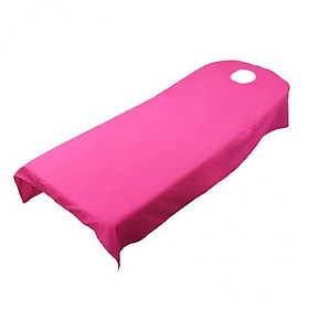 2X Massage Bed Table Cover Salon Facial Couch Sheet Face Breath Hole Rose Red