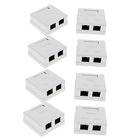 8x  Cat6 Surface Wall Mount Network Ethernet   Dual Port 8P8C