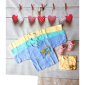 Bộ 5 Áo sơ sinh màu tay dài cúc giữa cho bé từ sơ sinh đến 11-21kg 100% cottong-ngau nhien