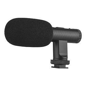 Portable Stereo Microphone Video Recording Mic 3.5mm TRS Plug Built-in Rechargeable Battery for DSLR Cameras Camcorder