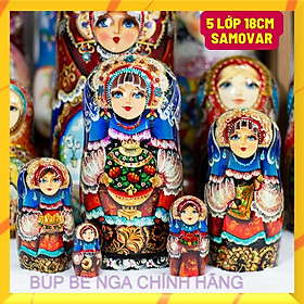 BỘ BÚP BÊ NGA MATRYOSHKA 5 LỚP 20CM CAO CẤP HOA VĂN 