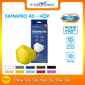 Khẩu trang y tế kháng khuẩn cao cấp Famapro 4D - 98% Lọc Khuẩn, Bụi, Virus [ HỘP 10 CÁI