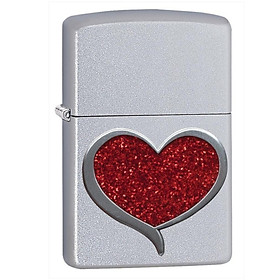 Bật Lửa Zippo Glitter Heart Satin Chrome 29410