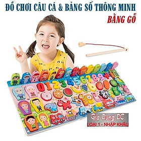 Bộ Đồ Chơi Câu Cá Và Ghép Số Học Đếm 63 Chi Tiết Cho Bé, Bộ Bảng Số Thông Minh bằng gỗ mới nhất