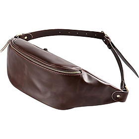 Men's Retro Trend Chest Bag Crazy Horse Leather Crossbody Waist Bag Etonweag