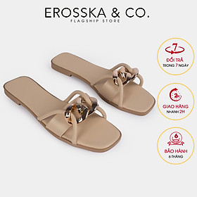 Mua Dép quai xích thời trang Erosska 2021 phối dây mảnh màu nude - DE040