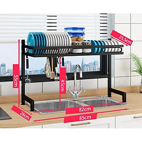 Kệ Để Chén Bát Trên Bồn Rửa Bát Sơn Đen Tĩnh Điện Chống Han Gỉ Bền Bỉ Chắc Chắn, Giá Để Bát Đĩa Đa Năng