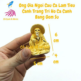 Mua Ông già ngồi câu cá bằng gốm sứ làm tiểu cảnh trang trí hồ cá cao 6 cm