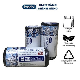  Túi Rác Tự Huỷ Inochi Có Quai Tiện Dụng 50L-Dạng Cuộn Màu Đen -Dài Hơn 20% So Với Sản Phẩm Cùng Size