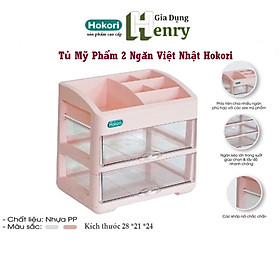 Hình ảnh Tủ đựng mỹ phẩm, đồ dùng trang điểm, trang sức 2 tầng nhựa Hokori Việt Nhật