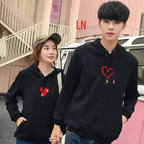 Áo cặp thu đông trái tim, áo hoodie chất đẹp