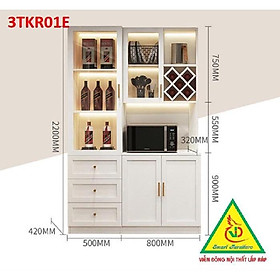 Tủ bếp kết hợp tủ rượu trang trí 3TKR01EF - Nội thất lắp ráp Viễn Đông ADV