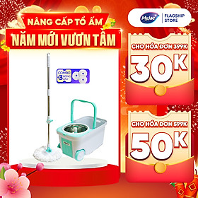 Combo 3 Bông Lau + 1 Bộ Lau Nhà MyJae Đài Loan Sợi Microfiber Xoay Siêu Tốc 360 Độ Thông Minh 129.5cm