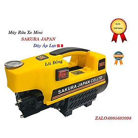 Máy rửa xe Nhật Bản sakura-2500W-lõi đồng- Dây áp lực dài 15m