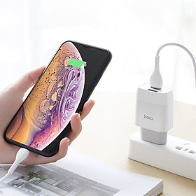 Mua Củ sạc 2 cổng HOCO C73A kèm cáp iPhone cốc cóc Dành cho điện thoại iPhone iP Huawei Samsung Oppo Realme -hàng chính hãng